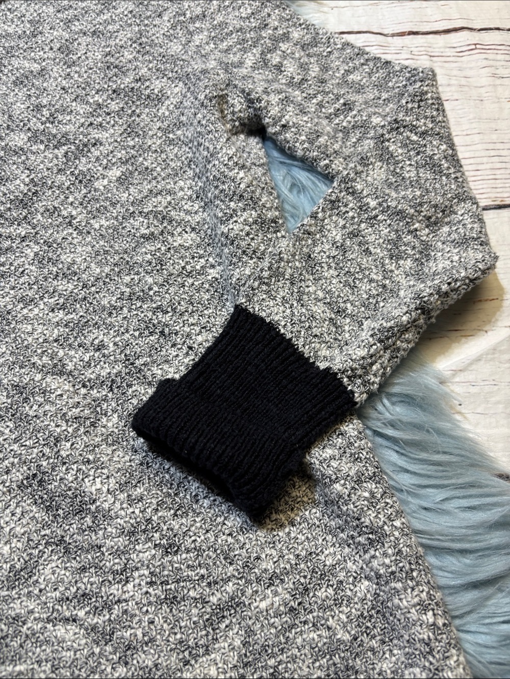 L.L. Bean Signature Cotton Linen Blend Marbled Mockneck Sweater sz M - Picture 4 of 9